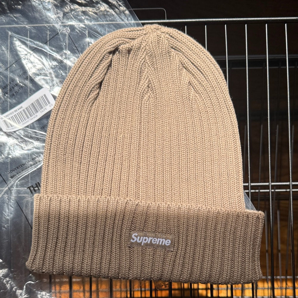 Supreme Tan Ribbed Beanie